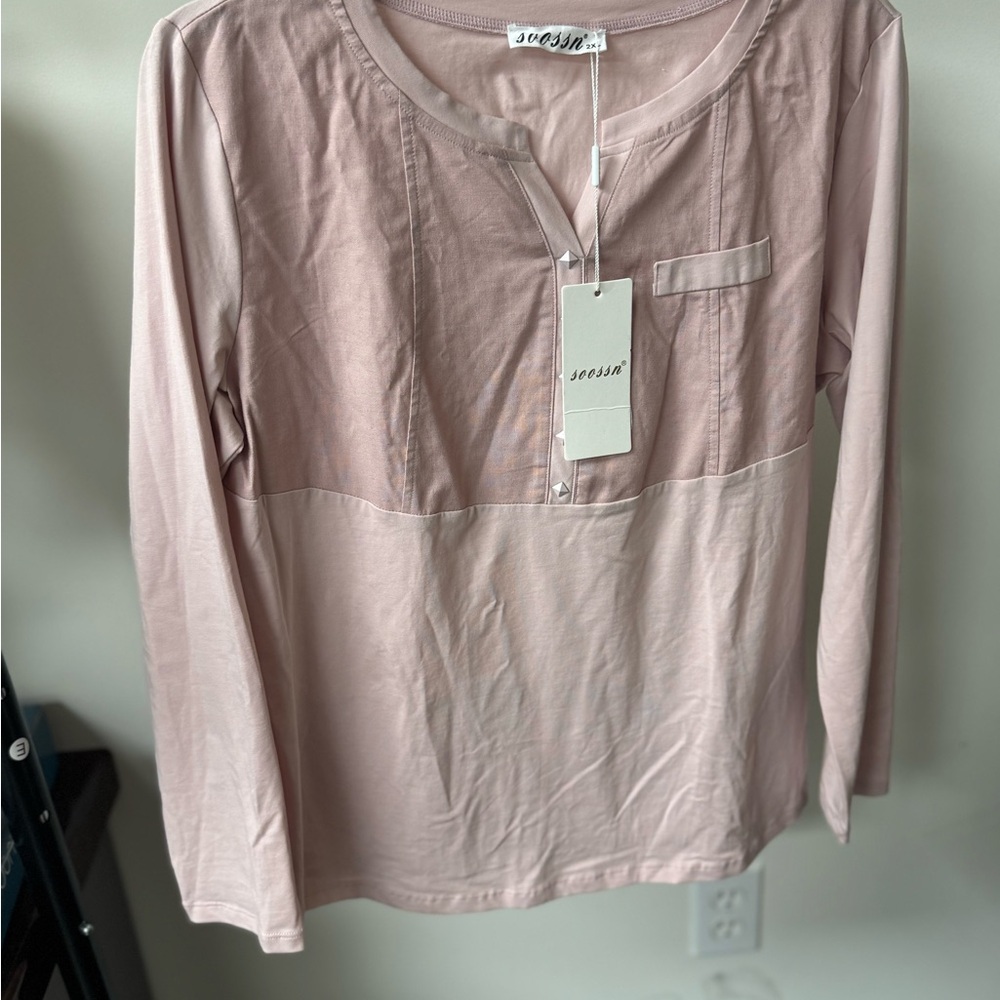 Dusty Rose Long Sleeve Top